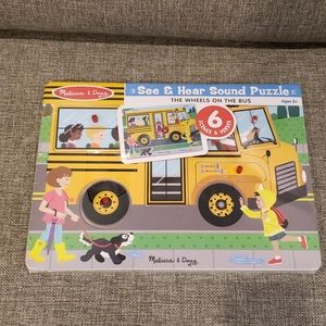NEW Melissa & Doug Wheels On The Bus Sound Puzzle